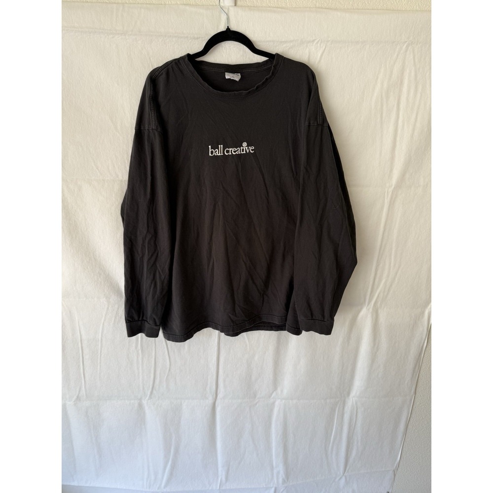 Rare Ball Creative Streetwear Graphic Shirt Mens Size 2XL Long Sleeve Black Tee
